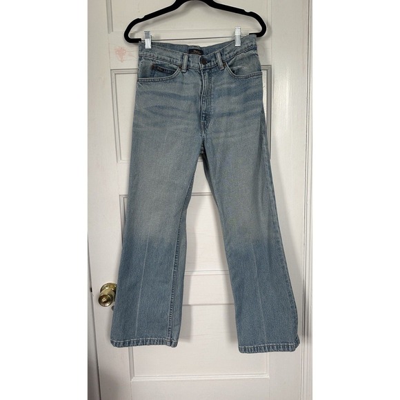 Polo Ralph Lauren Cropped Jeans Women's 27 Light Blue Flare High Waist Denim - Picture 8 of 10